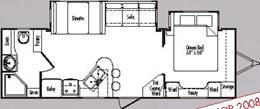 Model 260 Floor plan THOR california Travel Trailers 