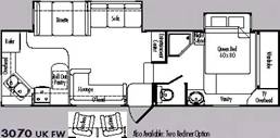 Floorplan Model 3070UK JAZZ Fifth Wheel