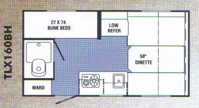 Skyline Discount RV Sales Blowout Trail Lite Model TLX160BH Floorplan