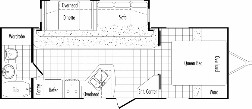 Model 27RBS Floor plan THOR california Travel Trailers 