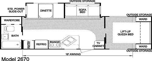 Model 2670 Aljo Fifth Wheel Floorplan