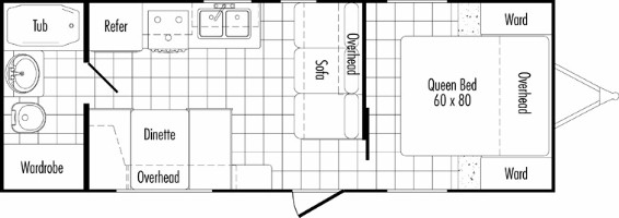 Model 26RB Floor plan THOR california Travel Trailers 