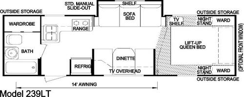Model 239 (Lite) Travel Trailer Aljo Floorplan