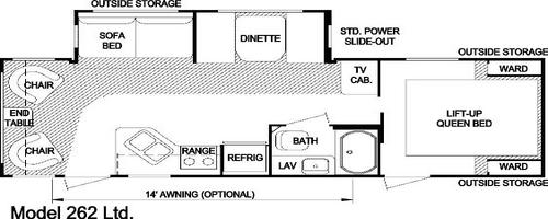 Model 262 Aljo Nomad Layton Floorplan CA RV Dealer