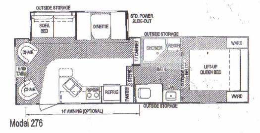 276 Fifth Wheel floorplan